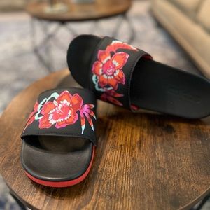Adidas Floral Slides EUC